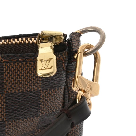 LOUIS VUITTON Damier Pochette Accessoires Brown N51985 Women's Canvas Pouch - Picture 10 of 13